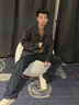 POUM男裝聯(lián)名夾克男秋冬新款寬松高街潮牌十字架美式復(fù)古上衣情侶外套 WKXS-X371灰色 XL 曬單實(shí)拍圖