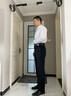 沙馳SATCHI男裝男士休閑褲2024秋冬新款商務通勤直筒長褲男 黑色 34 曬單實拍圖