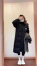 90白鴨絨中長(cháng)款過(guò)膝羽絨服女冬季寬松加厚藝考中戲時(shí)尚面包服外套 黑色 S 曬單實(shí)拍圖