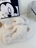 巧丂秋冬毛毛拖鞋女外穿2026韓版ins潮鞋交叉厚底拖鞋子居家半拖 交叉款米白色【40-41碼】 曬單實(shí)拍圖