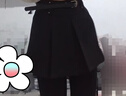 雷黛茜毛呢半身裙女秋冬新款復古咖啡色短裙a字防走光高腰百褶裙 黑色 (配腰帶) M 曬單實拍圖