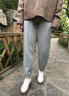 棠暖加絨灰色運動(dòng)褲女秋冬季衛褲寬松束腳春秋薄款休閑外穿小個(gè)子褲子 鉆石絨 淺灰色九分 150-160cm M 95-115斤 曬單實(shí)拍圖