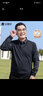 寶財羊中老年假兩件長(cháng)袖t恤男春秋裝爸爸裝polo格子針織衫老人上衣服 曬單實(shí)拍圖
