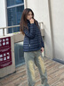 TOMMY HILFIGER【輕暖90絨】冬季女裝休閑通勤絎縫刺繡合身連帽羽絨服外套02259 藏青色DW5 S （推薦：100-115斤） 曬單實(shí)拍圖