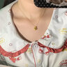 卡百瑞黃金貓背熊kt貓吊墜hello kitty凱蒂貓項鏈足金999送女友節(jié)日禮物 貓背熊吊墜約0.9-1克/帶證書 曬單實拍圖