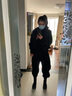 日著(zhù)（rizhuo）原創(chuàng  )設計感女裝2025秋季新款小眾寬松高腰全棉休閑哈倫衛褲子 氣球黑 寬松版 S 曬單實(shí)拍圖