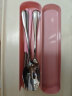 广意 不锈钢筷子勺子叉子单人便携餐具四件套装儿童学生款 粉色GY7540 实拍图