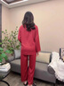 上海故事紅色睡衣女秋冬本命年情侶長(cháng)袖高級感男士家居服新年禮物送女友 花邊紅中國紅【高檔禮盒】 L 女【建議體重105-120斤】 曬單實(shí)拍圖