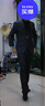羅蒙（ROMON）西服套裝男三件套商務(wù)修身職業(yè)正裝伴郎服新郎服西裝黑色3XL 曬單實(shí)拍圖