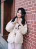 名創(chuàng)優(yōu)品（MINISO）加絨外套女冬季2024新款百搭潮流衣服復(fù)古小香風(fēng)小個(gè)子寬松型棉服 米白 M 160(推薦105-125斤) 曬單實(shí)拍圖