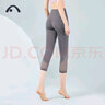 愛(ài)暇步春夏健身褲女七分褲超薄瑜伽褲跑步褲女運動(dòng)緊身褲網(wǎng)紗透氣速干褲 古木灰 薄款七分褲 XL 曬單實(shí)拍圖