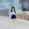 靚貝城堡女童連衣裙夏裝2025新款兒童運動套裝裙子夏季女孩寶寶公主裙衣服 白色 120碼適合身高105-115厘米 曬單實拍圖