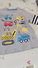 G.duck小黃鴨兒童純i棉拼接長(cháng)袖t恤春秋款男童假兩件衫上衣汽車(chē)圖案嬰兒 灰色條紋袖工程車(chē)- 110 cm- 曬單實(shí)拍圖