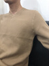 PRIDEME一件過冬季 加絨加厚保暖一體絨V領毛衣男長袖修身套頭針織衫男士 LDK2116-駝色 M 【體重建議：100-120斤】 曬單實拍圖