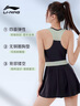 李寧（LI-NING）泳衣女新款 連體裙式比基尼無(wú)袖涼爽速干沖浪服修身運動(dòng)泳裝 LSYU070-4黑綠（拉鏈款） XL【身高160-170體重56-61】 曬單實(shí)拍圖