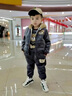 G.DUCKKIDS男童套裝秋冬款三件套裝嬰兒童純棉小孩寶寶衣服0冬裝1-2-3歲外套 MSN毛毛熊雙層三件套灰色 加絨 100cm 曬單實拍圖
