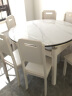初屋 餐桌 实木岩板餐桌现代简约大理石餐桌椅组合可伸缩折叠吃饭桌子 1.2米全白色【12MM雪山白】 一桌六椅 实拍图