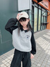 mlgt童裝官方品牌店 女童套裝2025春秋季衛(wèi)衣工裝褲中大童春裝兩件套 黑色 110 cm 曬單實(shí)拍圖