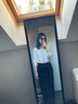 玖姿·安娜蔻簡(jiǎn)約舒適通勤TR斜紋休閑錐形長(zhǎng)褲女2024秋款 素黑 S 曬單實(shí)拍圖