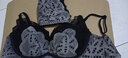 貓人（MiiOW）女士?jì)纫屡男靥籽b聚攏上托調整型收副乳無(wú)鋼圈蕾絲性感文胸罩女 黑色套裝(含內褲) 75A 34 曬單實(shí)拍圖