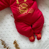 貝樂咿嬰兒衣服寶寶過年衣服拜年服紅色棉服加厚冬季連體衣新生兒滿月服 5110龍寶寶 59 曬單實拍圖