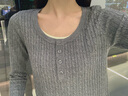 森馬毛衣女短款正肩緊身顯瘦2025春季圓領(lǐng)假兩件毛衫109125107002 曬單實(shí)拍圖