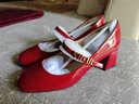 73Hours白鹿同款女鞋心動(dòng)offer春季新款復古高跟瑪麗珍鞋 紅色 36 曬單實(shí)拍圖