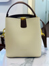 星期日（SD&SUN）真皮水桶包包女單肩斜挎兩用包大容量巨好看手拎包輕奢休閑百搭包 米白-贈精美掛飾-可放ipad 曬單實(shí)拍圖