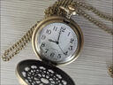 古風(fēng)懷表復古翻蓋吊墜男款學(xué)生女孩精致兒童小型機械項鏈石英手表 教堂頂紋 曬單實(shí)拍圖