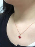 奢萊斯勒奢侈飾品【七夕情人節禮物】項鏈女紅色寶石高檔禮品生日送女友 幸運草項鏈 品牌禮盒+順豐 (免費刻字定制 ) 曬單實(shí)拍圖