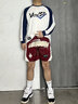 維動(dòng)（VEIDOORN）幻星運動(dòng)短褲男女同款美式投籃戶(hù)外寬松跑步透氣四分褲 酒紅色 XL （70-80KG/180-185) 曬單實(shí)拍圖