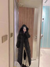 乖甜星長(cháng)款棉服女超長(cháng)過(guò)膝到腳踝棉衣2026冬季新款藝考棉襖外套棉服女裝 黑色 L 120-135斤 曬單實(shí)拍圖