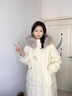 唐菓蜜羽絨棉服女中長款2023冬季新款韓版時尚大毛領(lǐng)學生加厚棉衣棉襖女 米白色 M 曬單實拍圖