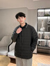 波司登（BOSIDENG）25年新款輕薄羽絨服男短款90絨V領(lǐng)內(nèi)膽保暖內(nèi)搭短外套B250130003 黑色8056-25-經(jīng)典極簡(jiǎn)風(fēng) 2XL 190/108A 體重約170-180斤 曬單實(shí)拍圖