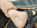黛若黃金草莓腳鏈足純金腳脖子滿天星轉(zhuǎn)運(yùn)珠素鏈實(shí)用送女友生日禮物 黃金足金腳鏈+精美禮盒(約1.77g) 曬單實(shí)拍圖