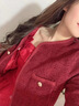 AEMAPE安可拉紅外套女2025春秋冬新款小香風(fēng)短外套女法式氣質(zhì)上衣 酒紅色[款] 常規 S 建議100斤內 曬單實(shí)拍圖