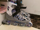 美洲狮（COUGAR ）成人可调码数轮滑鞋直排轮溜冰鞋 银紫L码 实拍图