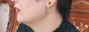 COISE黃金耳釘女999足金耳環(huán)媽媽金耳飾輕奢紅寶石中秋禮物送老婆紅寶石黃金耳釘一對 曬單實拍圖