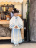 旗鉑漢服女童冬款兒童2025新款拜年服古風(fēng)超仙古裝女孩明制中國風(fēng)唐裝 月白星兮（上衣+下裙） 130 曬單實(shí)拍圖