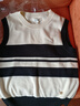 ELAND衣戀不規則背心女時(shí)尚無(wú)袖條紋針織馬夾上衣夏季新款 象牙白/白色(39)Ivory M 165 曬單實(shí)拍圖