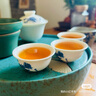 領(lǐng)藝日式創(chuàng  )意陶瓷茶盤(pán)家用簡(jiǎn)約功夫儲水茶托盤(pán)圓形干泡小型不含茶具 綠松銀杏小號 曬單實(shí)拍圖