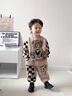 FNJ KIDS童裝男女童衛(wèi)衣套裝秋冬款帥氣寶寶運動衣服加絨兒童兩件套 卡其色（春秋款） 90 (建議身高80-90cm) 曬單實拍圖