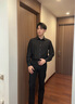 沙馳SATCHI【總裁同款】男士襯衫新款抗皺易打理靈感云壓三潔新科技襯衫男 黑色 41 曬單實拍圖
