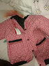 皮爾卡丹（pierre cardin）2025春秋新款韓版寬松夾棉加厚休閑棉麻短款格子連帽棉衣女小個(gè)子 紅白格子加棉加-厚 XL 建議85-110斤 曬單實(shí)拍圖