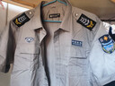 堡馳狼 2011式新款純棉保安工作服短袖套裝夏季吸汗透氣灰色耐磨耐穿男女 灰色半袖上衣+褲子 ++全套標志 XL 175 曬單實(shí)拍圖