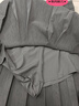闊色（kuose）卡其色百褶裙西裝裙a字半身裙夏新款女學(xué)院風(fēng)半裙短裙子 灰色 L 曬單實(shí)拍圖