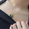 ?？ㄒ?HEEKAIYI項鏈女士和田玉金鑲玉項鏈奢侈首飾七夕情人節禮物送老婆送女友足金蝴蝶金鑲玉項鏈999足金鏈 曬單實(shí)拍圖