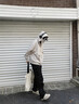 BJHG不計(jì)后果秋美式連帽運(yùn)動(dòng)衛(wèi)衣外套女潮牌高級(jí)感OVERSIZE情侶裝上衣 大地色 M 曬單實(shí)拍圖