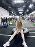 萊菲羽運動套裝女夏季2024新款速干衣健身房瑜伽服羽毛球網(wǎng)球服短褲短袖 套裝陽橙色+卡其 M 曬單實拍圖