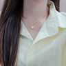 中國黃金CHINA GOLD三生有杏黃金項(xiàng)鏈女一貝子吊墜七夕情人節(jié)禮物送女友老婆生日實(shí)用 京速達(dá)-足金雙杏葉吊墜-白托帕贈(zèng)S925鏈 曬單實(shí)拍圖